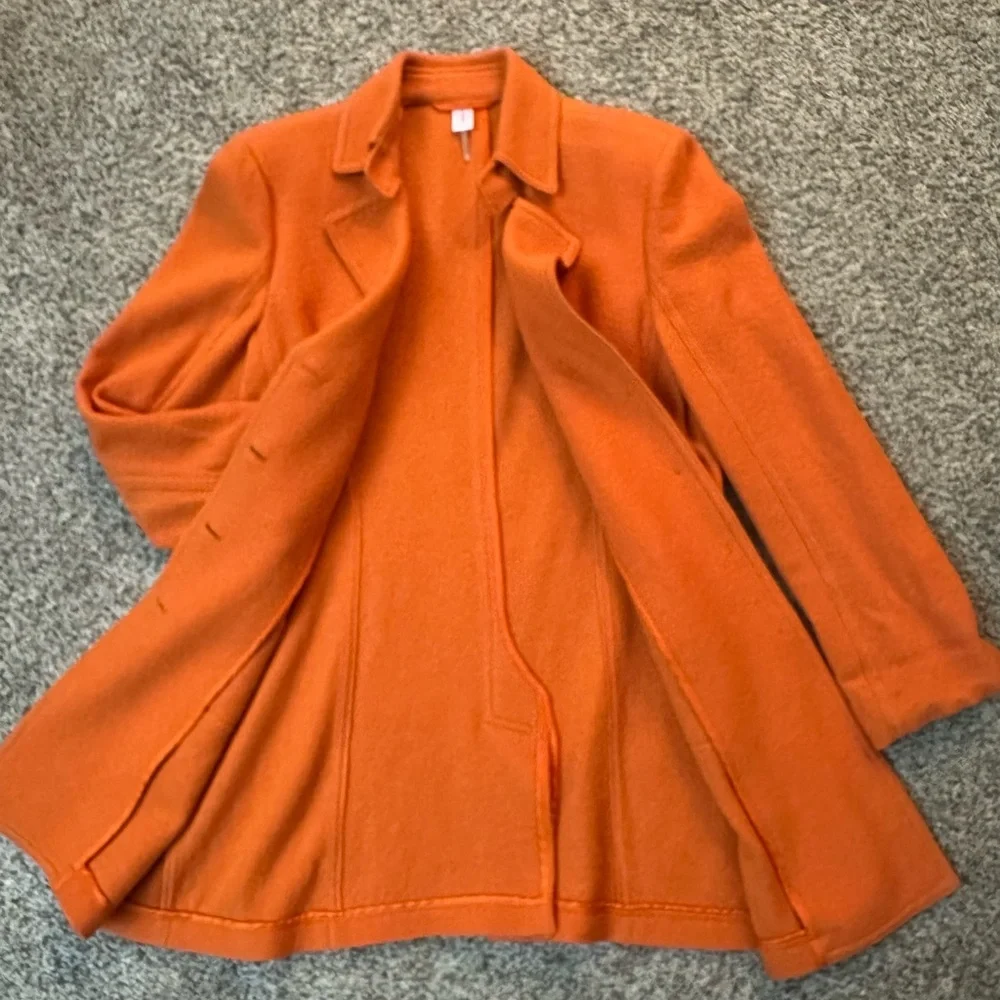 Basler Women's Orange Virgin Wool Coat - Picture 4 of 6